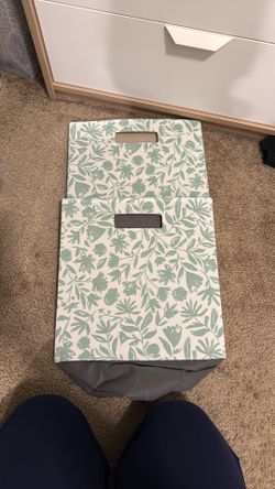 Floral cube organizer bins