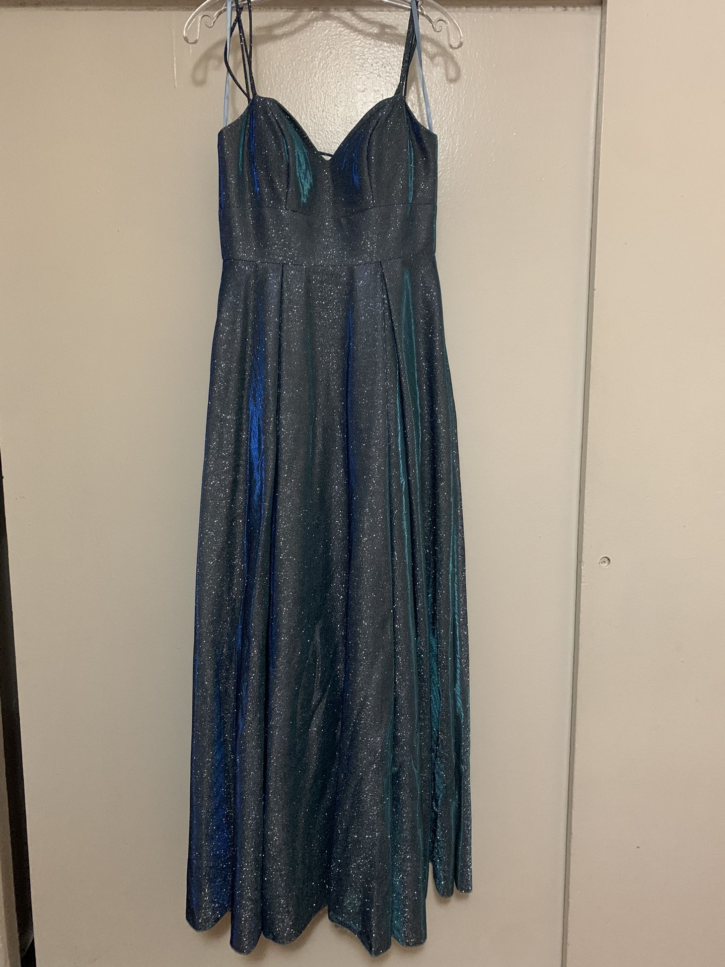 Blue Iridescent Prom Dress