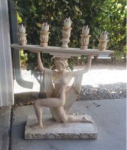 Large Vintage Figural Five-Light Lamp