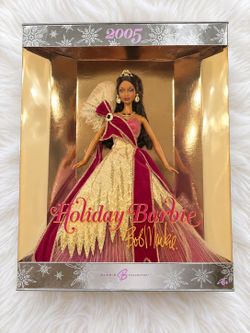 Bob Mackie Holiday Barbie 2005 in Burgundy and Gold