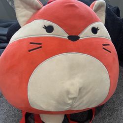 Squishmallow Coral Red Fox Backpack 