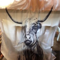 Highland Cow Shower Curtain And Rod 