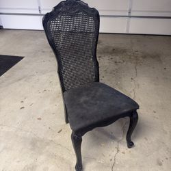 Black Wood Chair Garden Home Decor Vintage Furniture 