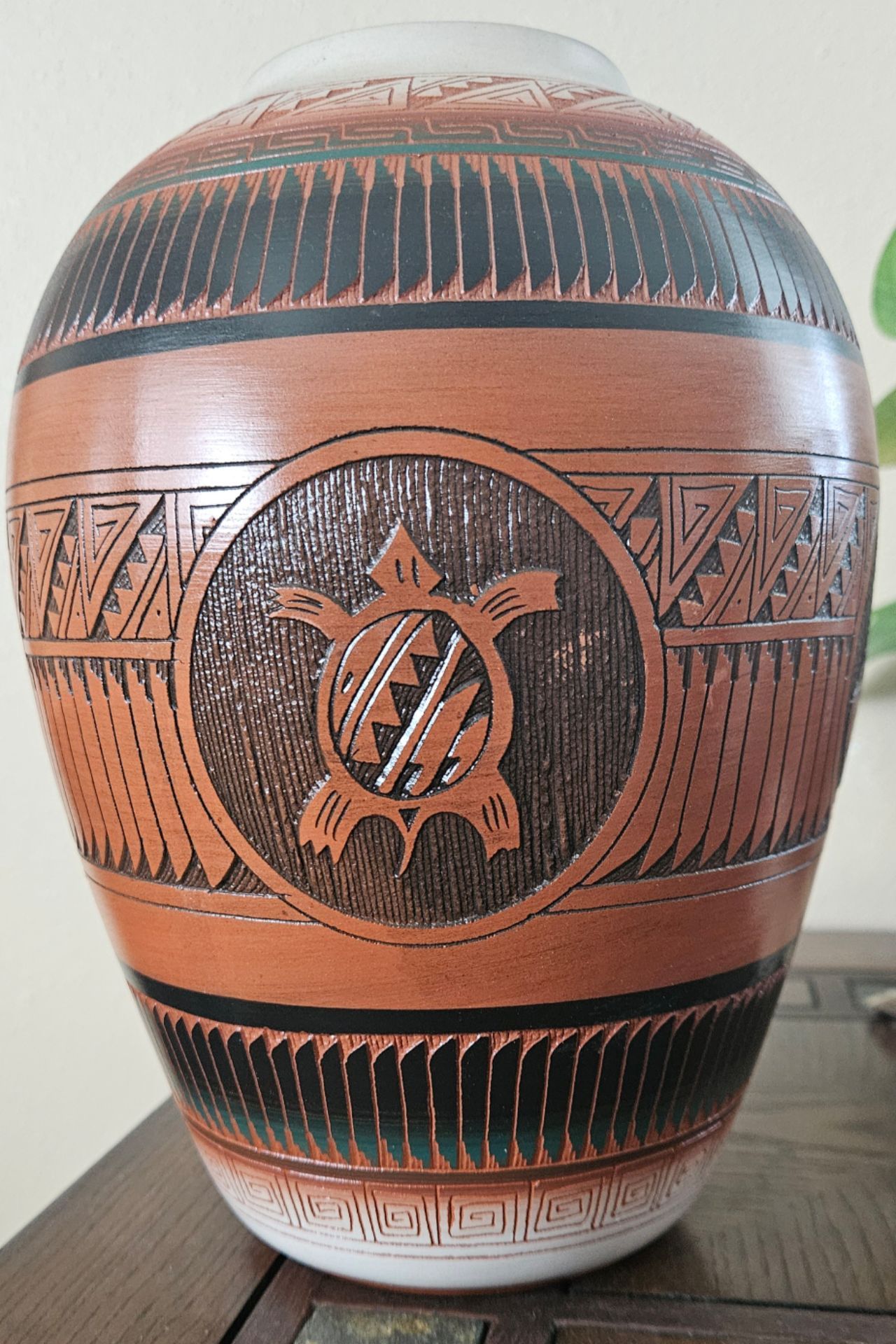 Vintage Navajo Dine Pottery Etched, Handpainted and Crafted and Signed by Mitchell Blackhorse