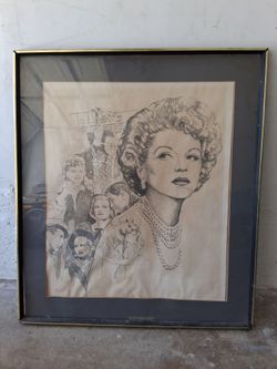 Original Signed Hollywood Pencil Drawing by David Melton - Framed