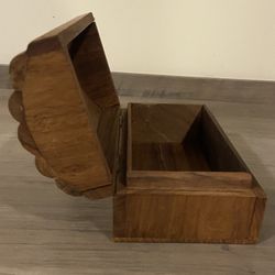 Wood Trinket Box w/ Brass Bands – Made in India