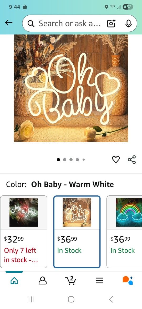 LED Sign For Babyshower/ Birthday