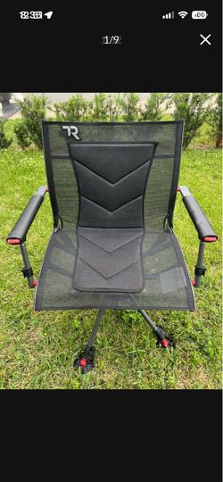 Padded Seat,Portable Ground Armrests Height Adjustable,Comfortable 400 Ibs Capacity Silent, 4 Legs and Seat TR 360 Degree Swivel Hunting Blind Chair,