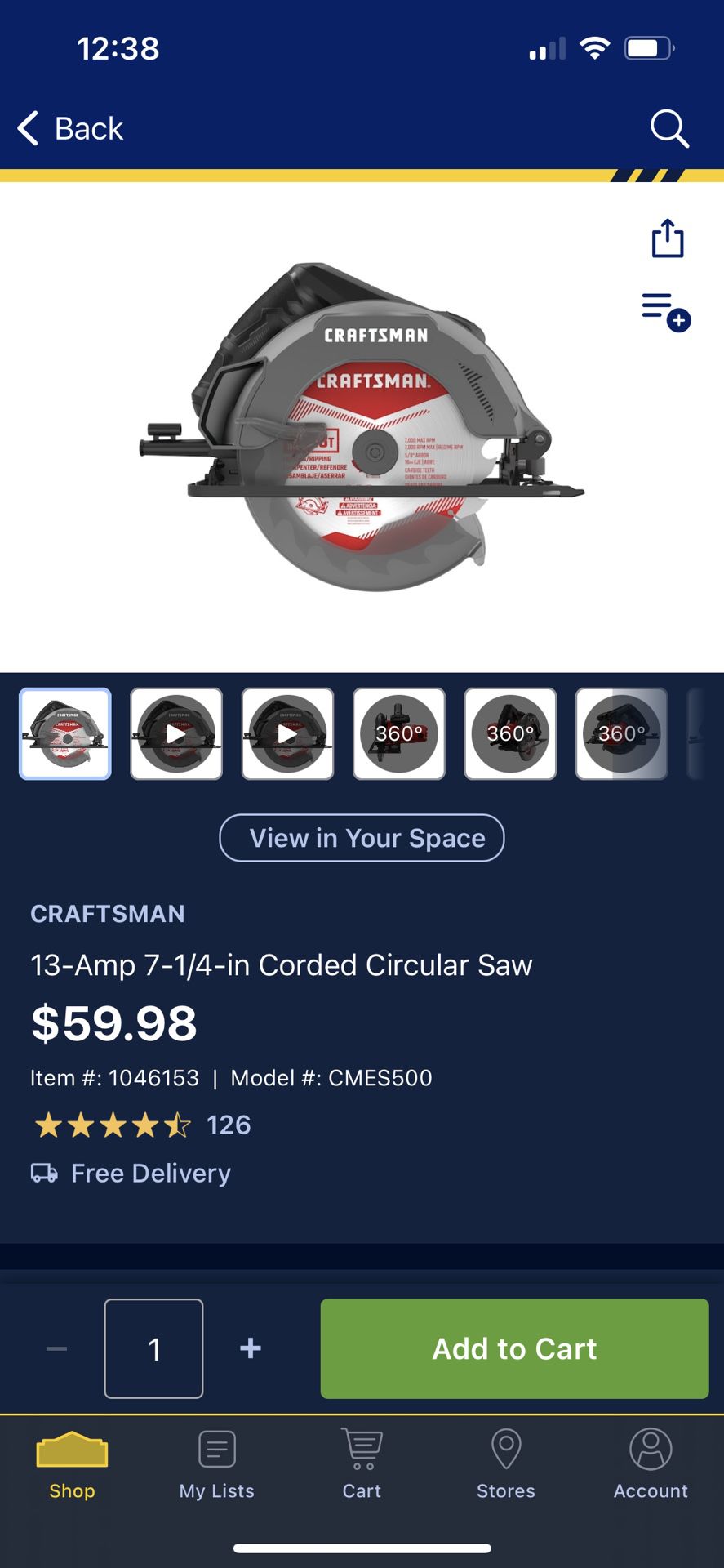 Craftsman Circular Saw (corded model CMES500) for Sale in Faber, VA  OfferUp