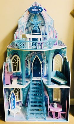 Christmas Disney frozen Elsa castle wooden dollhouse furniture