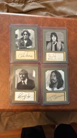 Signed Beatles Cards
