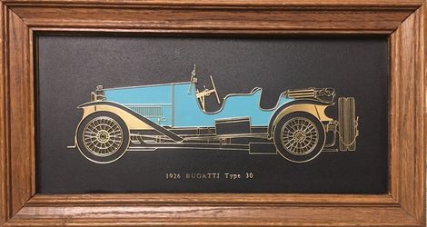 1926 Bugatti Type 30 Wire Art Picture Framed