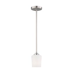 Generation Lighting 61940-962 1-Light Mini Pendant Indoor Ceiling Silver/White