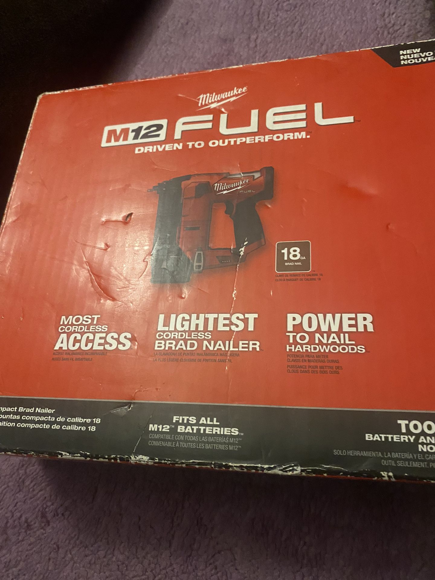 M12 FUEL 12-Volt Lithium-Ion Brushless Cordless 18-Gauge 1-1/2 in. Compact Brad Nailer (Tool Only)