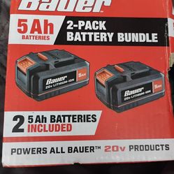 2 pack 20 v Bauer batteries