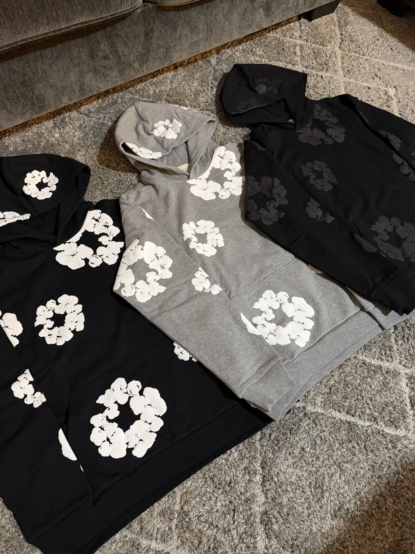 Small Med Large Denim Tear Hoodies