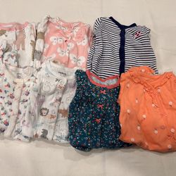 7 carters button baby onesie bundle 3 month