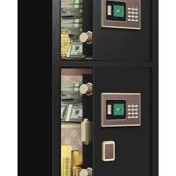 8.2 Cu ft Extra Large Heavy Duty Safes Box Fireproof Waterproof with Two Departments, Fireproof Safe Box with Adjustable Shelf, Hidden Box 