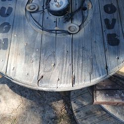 Wooden Spool Chandelier 