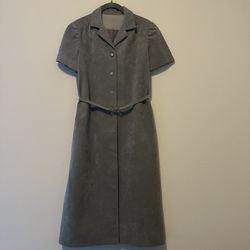Vintage Grey Suede Dress W/ Belt 
