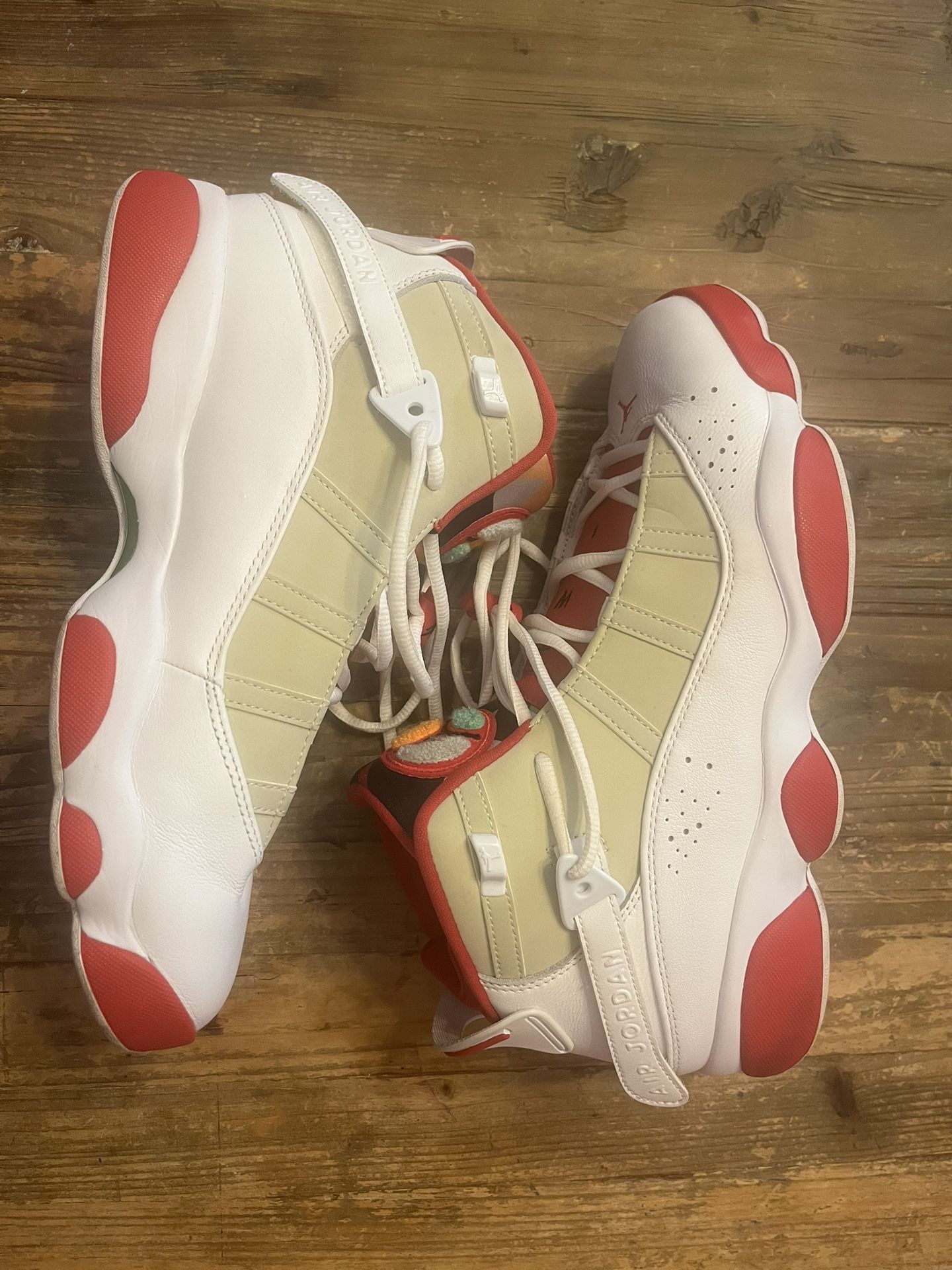 Nike Air Jordan 6 Rings 'Hare' White Red Grey New in Box No Lid Size 10 Rare