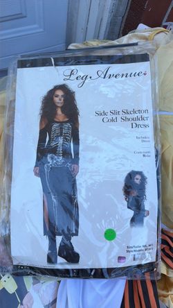 Leg Avenue Skeleton Cold Shoulder Dress Costume