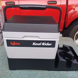 Vintage 1993 igloo Kool rider 6 quart thermoelectric cooler and car tray