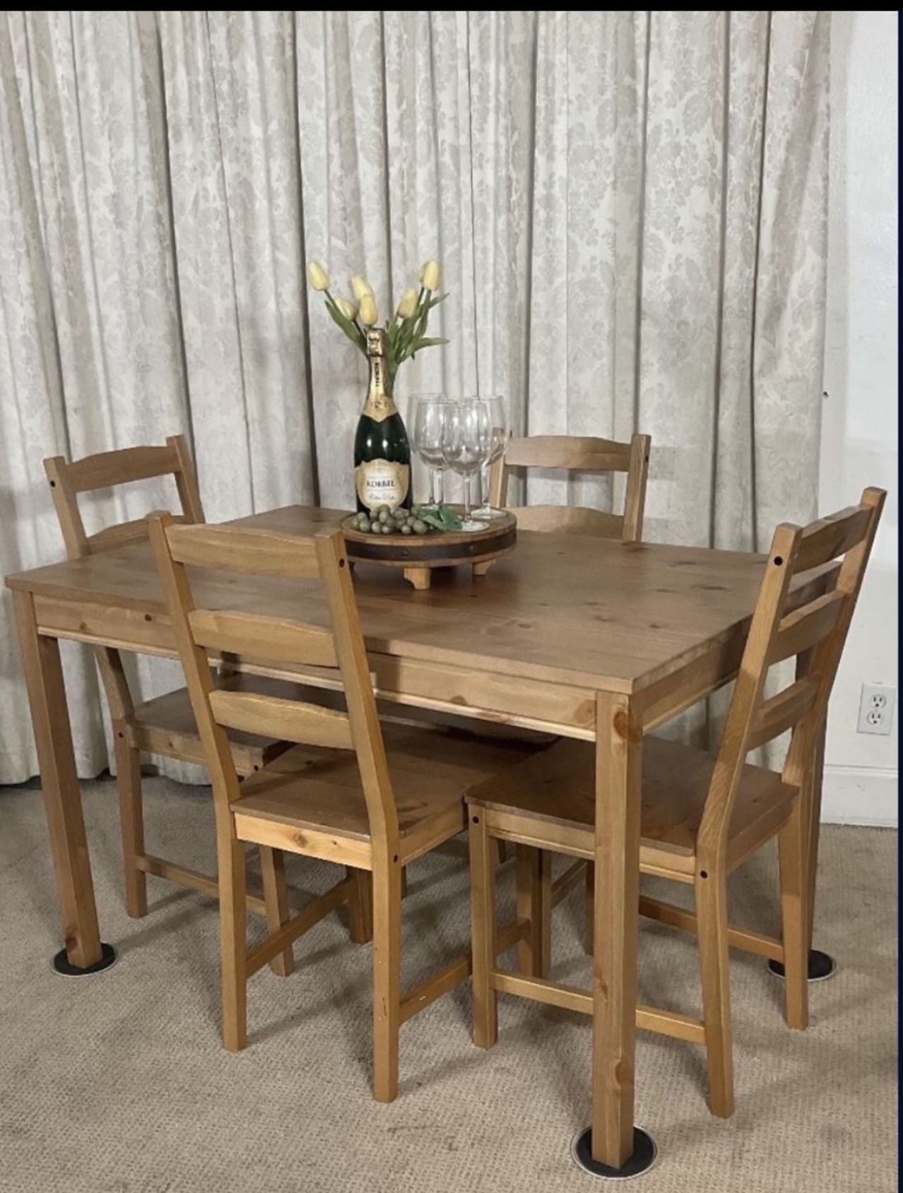 Ikea Jokkmokk Compact Table & 4 Chairs PERFECT FOR SMALL PLACE!