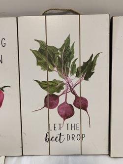 Spring Summer Fruits Vegetables Wall Garden Decor Bedroom Bathroom Home Kitchen Patio Balcony Sign 