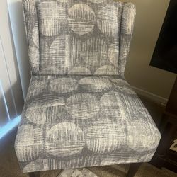 Brand New Contemporary Chair Gray White Upholstery Wood Legs Size In Photos Pick Up In Gaithersburg Md20877