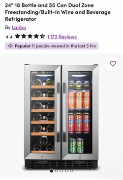 Lanbo Dual Zone Wine and Beverage Refrigerator