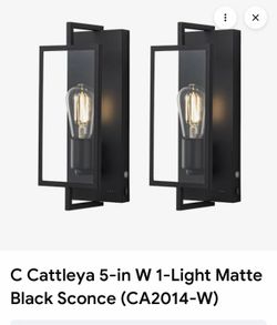 C Cattleya 5-in W 1-Light Matte Black Sconce