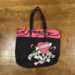 Ed Hardy Y2K Bag Shoulder Tote Laptop Computer Book School Bag Purse Love Slowly
