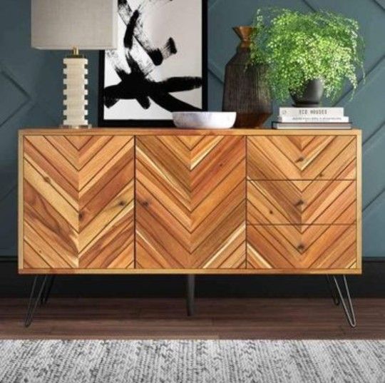 3 Drawer Mid Century Modern Style Buffet /Sideboard