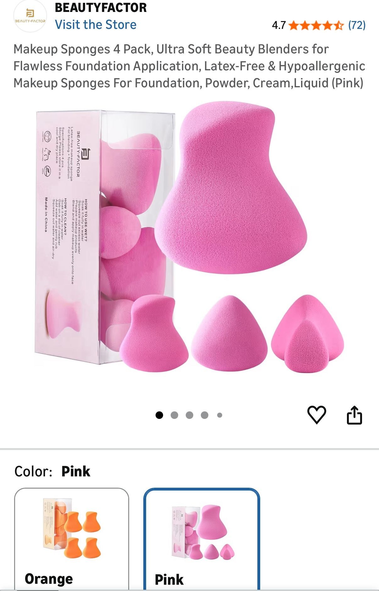 Makeup Sponges 4 Pack, Ultra Soft Blenders 