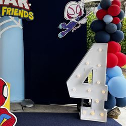 Light up number 4 LARGE 4ft tall for parties