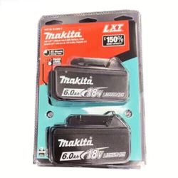 2PACK New Makita BL1860B-2 18v 6.0ah LXT Li-Ion Tool Power Battery