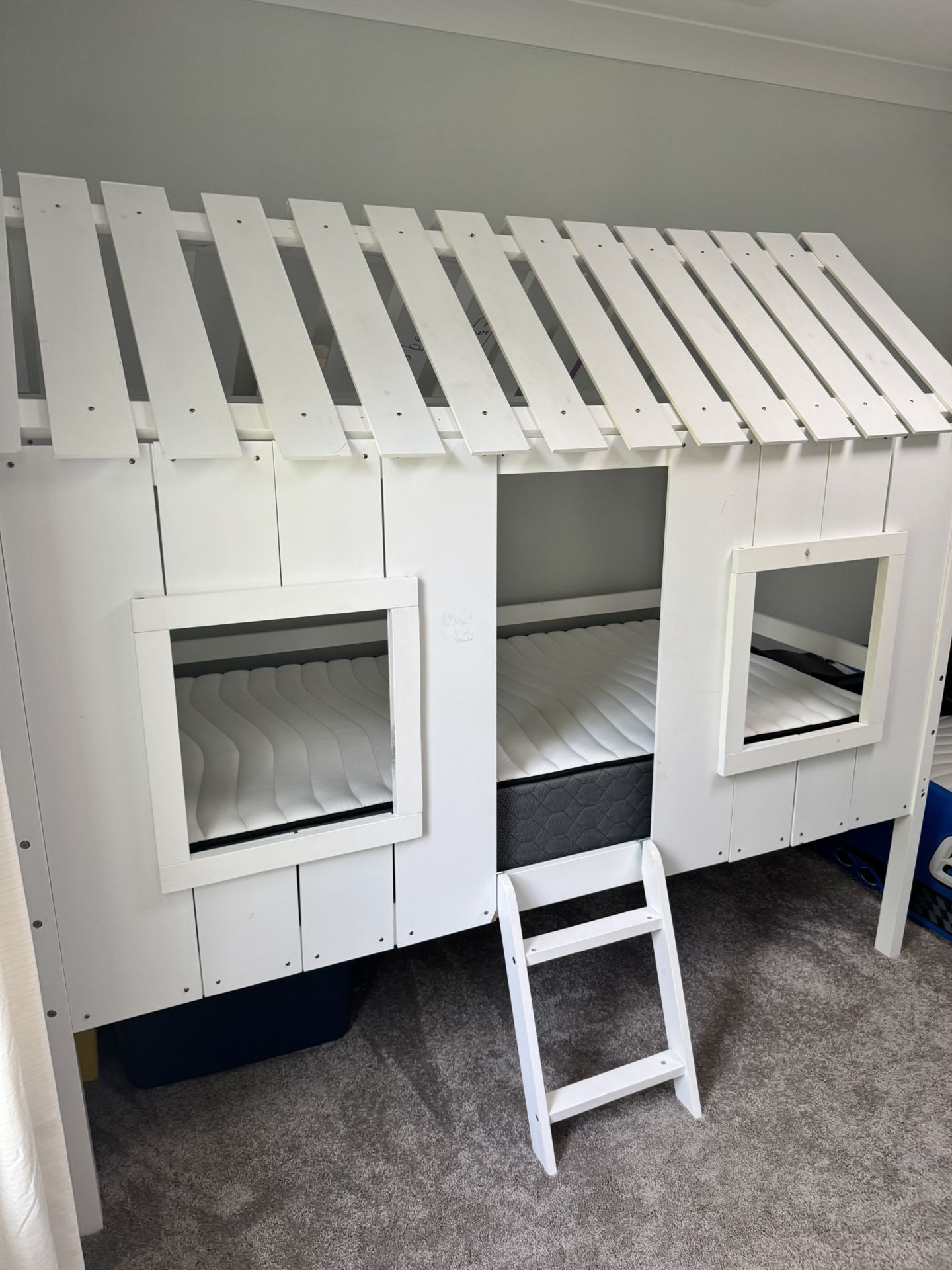 Kids Life size Doll House Bed – Twin Size with Roof & Ladder