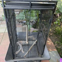 Metal Bird Cage With Wheels
