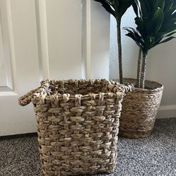 Cute Rattan Boho Plantar Basket
