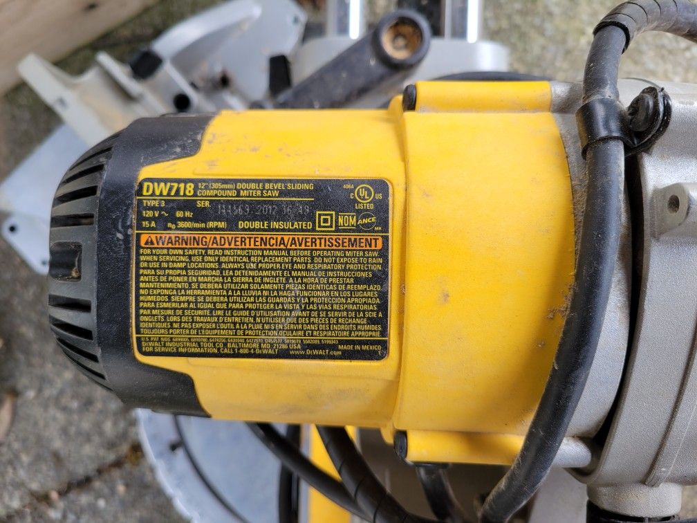DeWalt DW718 12" Double Bevel Sliding Compound Miter Saw for Sale in