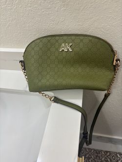 Anne Klein AK Monogram Crossbody Bag Olive Green