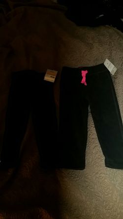 New Sz 2T girls pants lot by Carter's leggings and fleece sweatpants nwt black and gray
