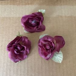 144 Pcs of Burgundy Polyester Flowers Appliques 