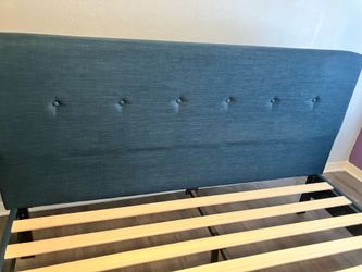 King size Blue Jean colored platform bed frame