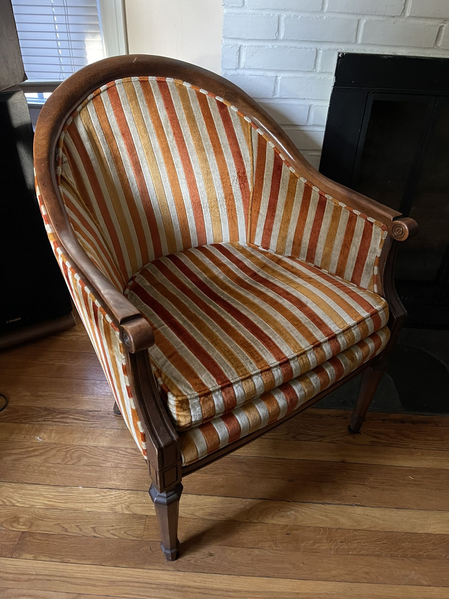 Candy cane Orange Barrel Wingback Chair