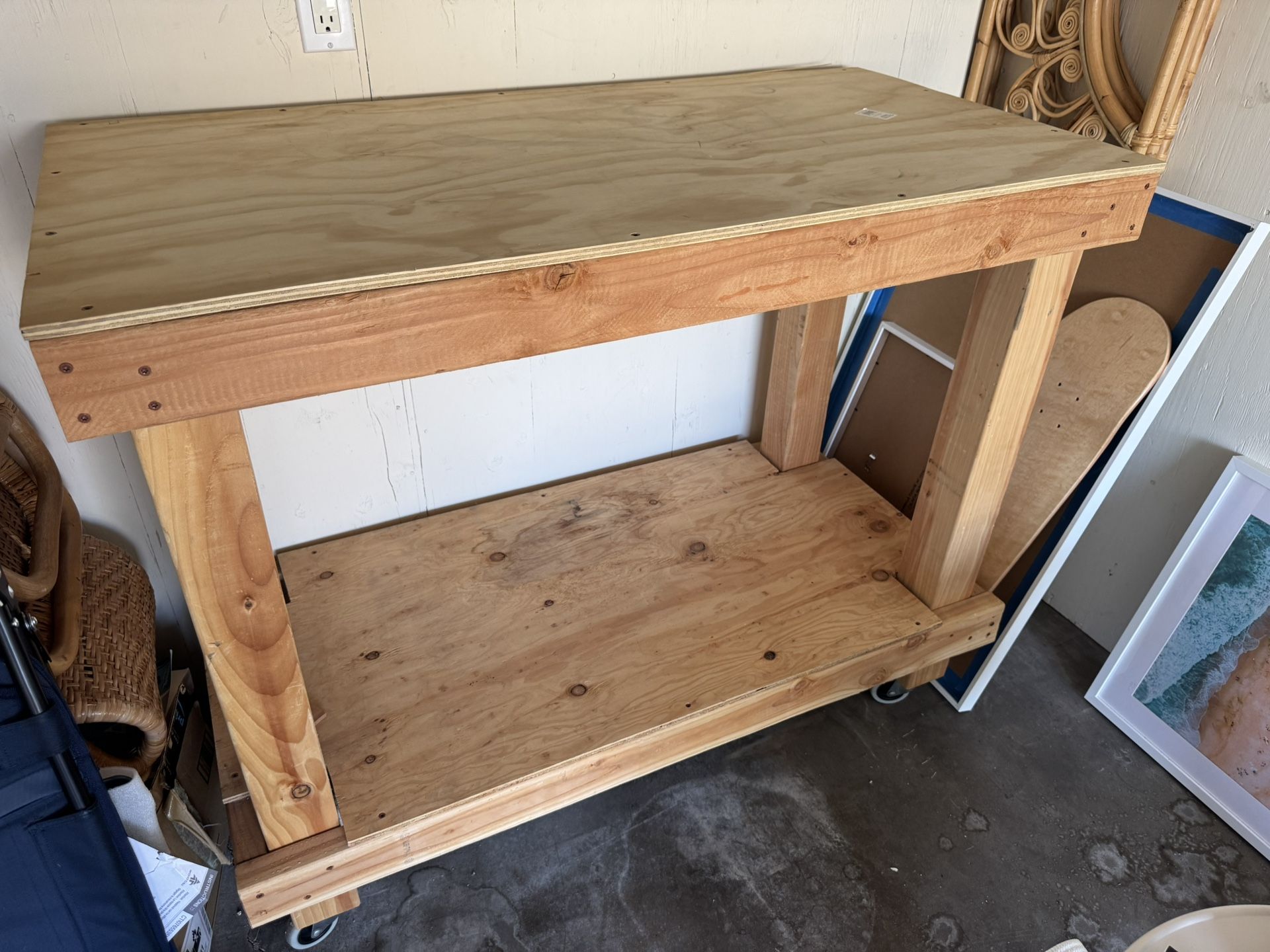 Wood Workbench On Wheels