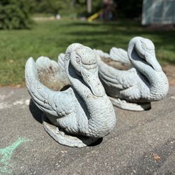 Two Heavy Swan Planters $195 For Both
