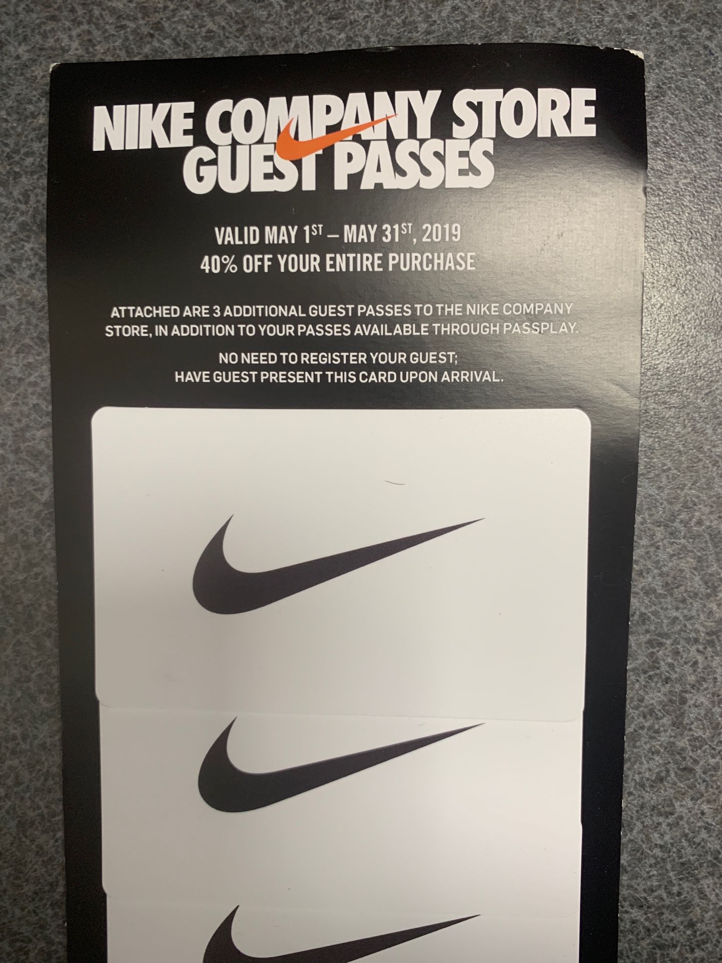 Nike Employee Pass Expires 5/31/19 for Sale in Portland, OR -