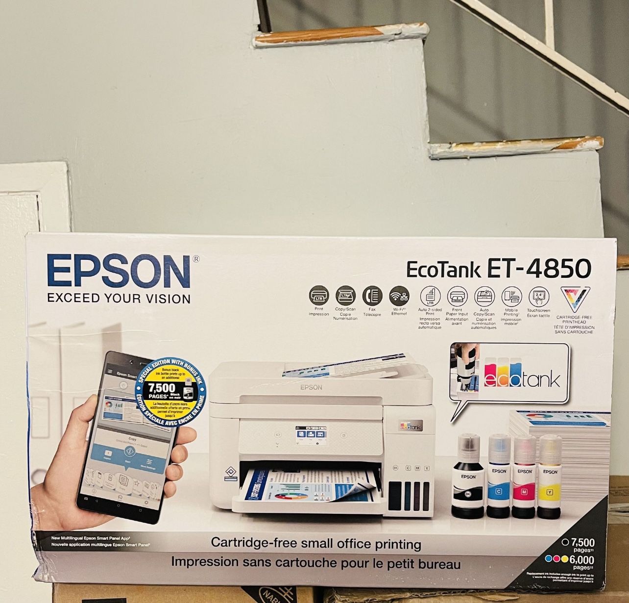 Epson EcoTank ET-4850 All-in-One Cartridge-Free Supertank Printer - White